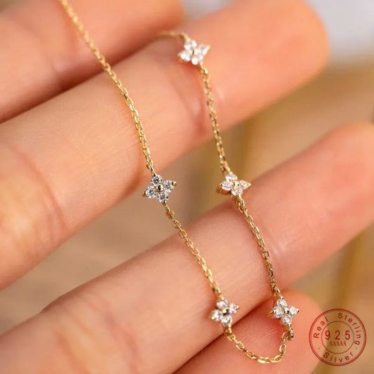 Shop All I Want SHOP ALL I WANT Gold-Plated Zircon Flower Bracelet 💎🌸