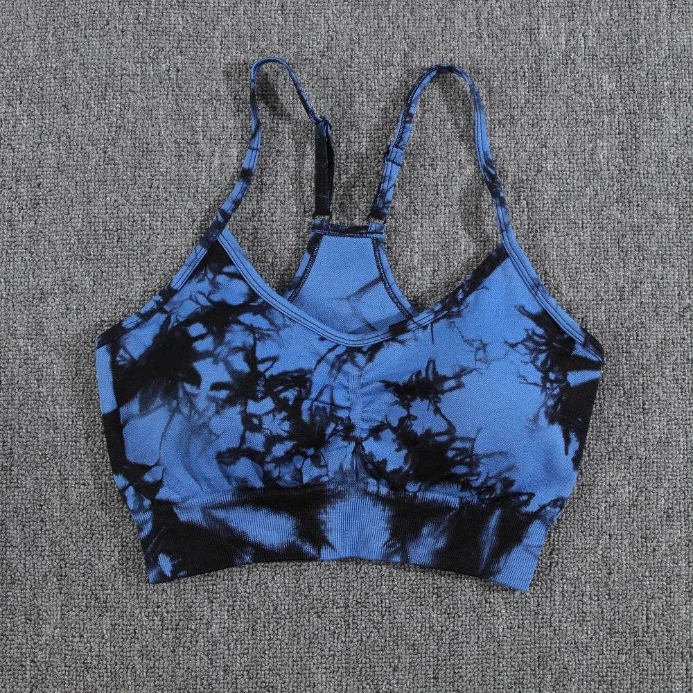 Shop All I Want Blue Black Bra / S Shop All I Want Tie-Dye Yoga Set 🌈💪 #FitnessFashion