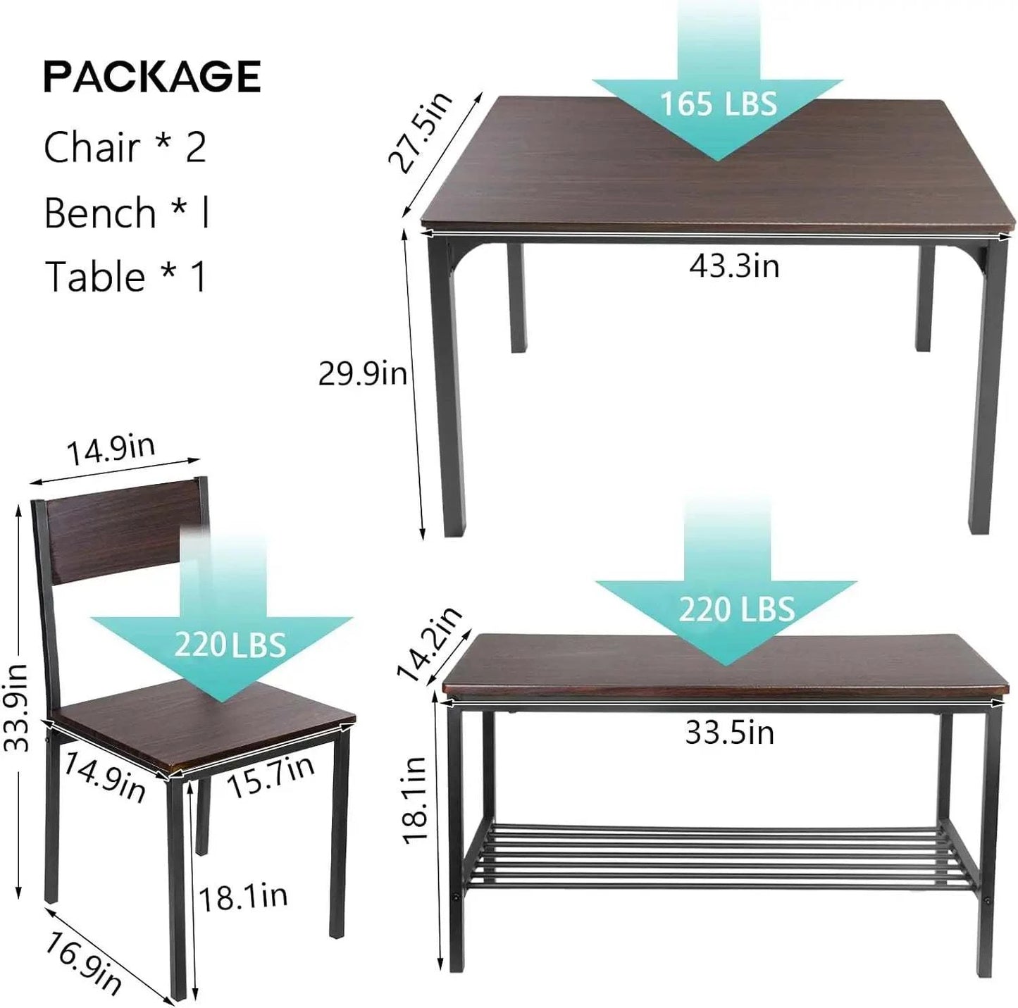 4-Piece Dining Table Set for Small Space - 43.3" Kitchen Table with ChTransform your dining area with the 4-Piece Dining Table Set for Small Space. Perfect for modern home design ideas, this compact set features a 43.3" kitchen table wShop All I WantShop All I Want4-Piece Dining Table Set