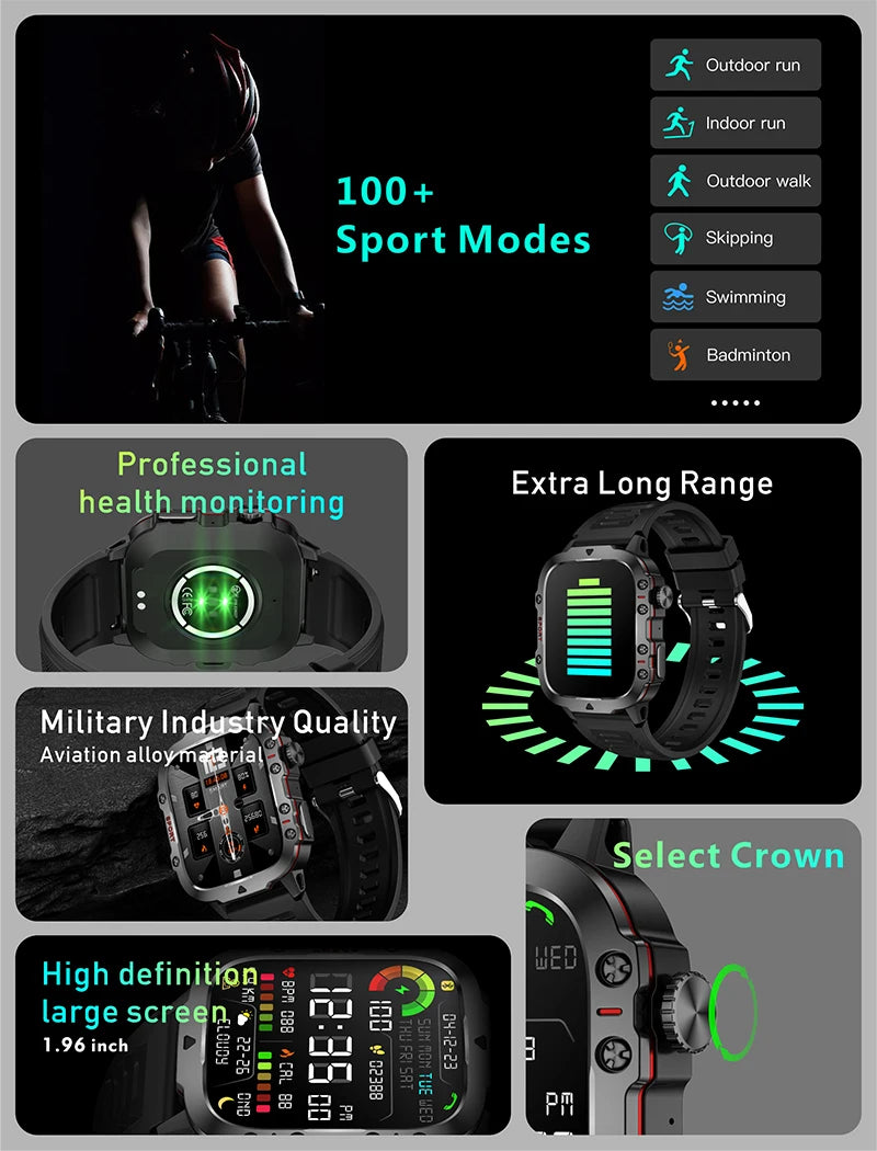 2025 Xiaomi Military Smart Watch | IP68 Outdoor Fitness Tracker ⌚