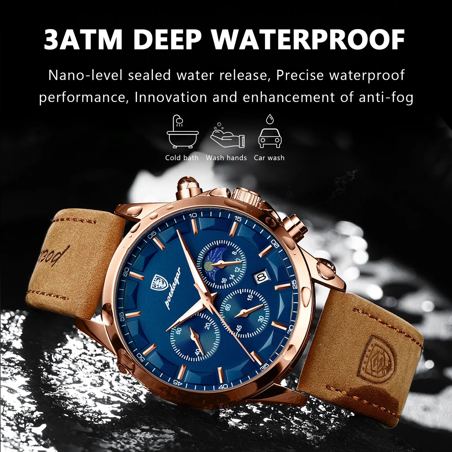 Durable Men’s Wristwatch – Rectangle Waterproof Digital Quartz Watch, Luminous Day & Week Multifunctionality ⌚💧