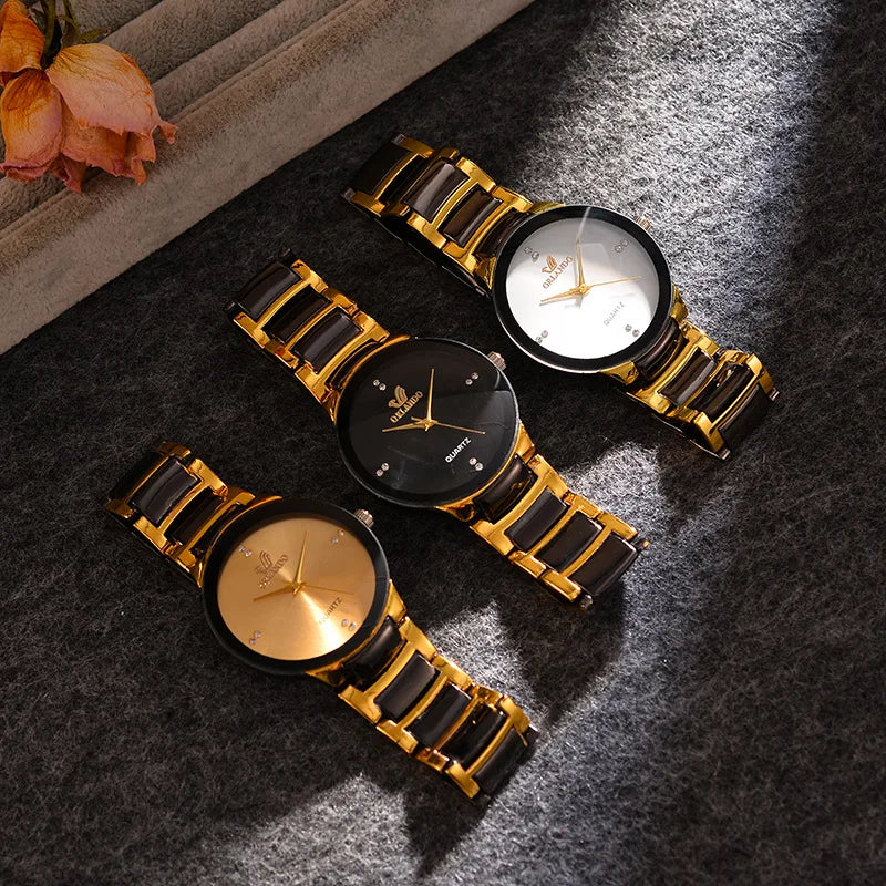 Luxury Watch – Cool Black Gold Quartz Steel Wristwatch ⌚✨