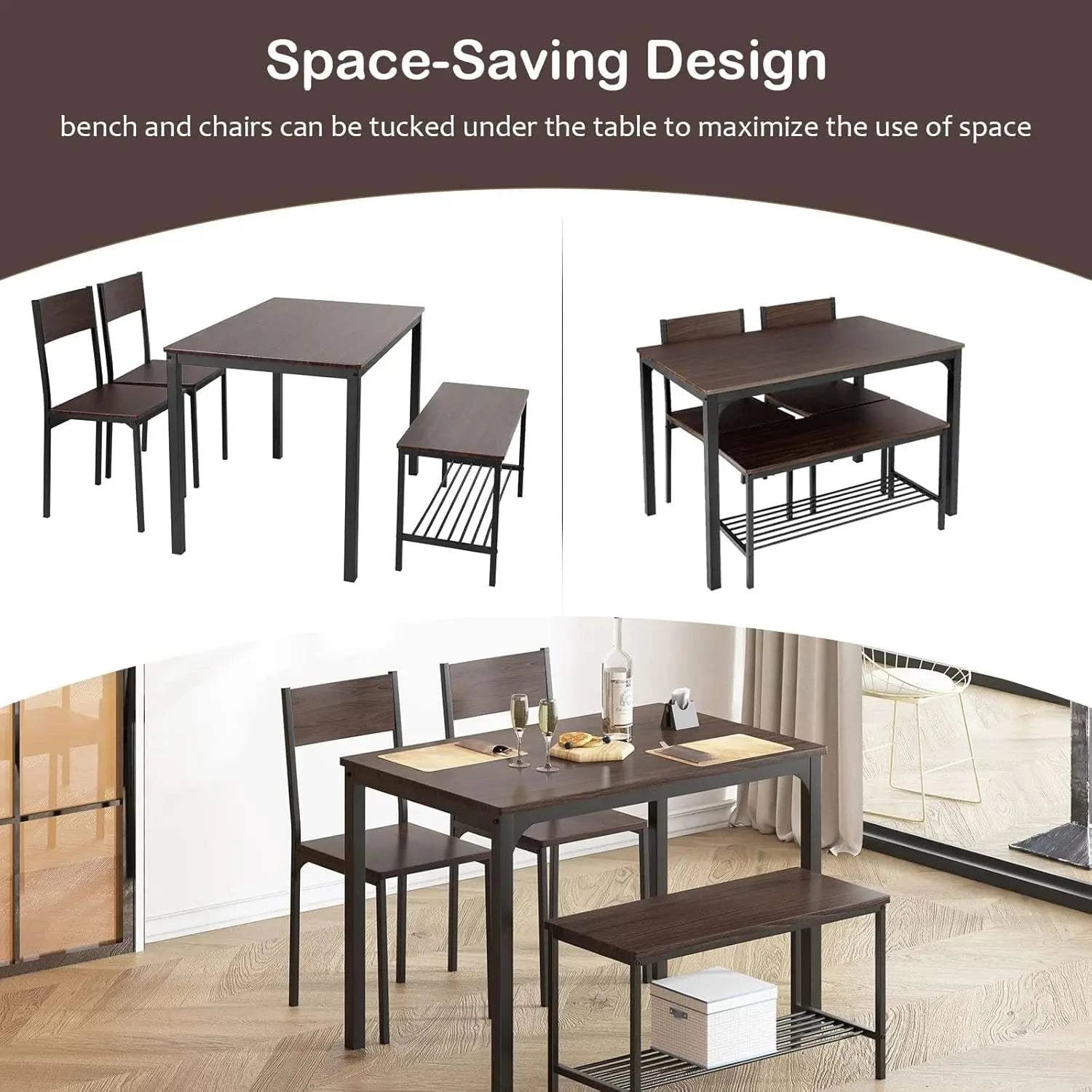 4-Piece Dining Table Set for Small Space - 43.3" Kitchen Table with ChTransform your dining area with the 4-Piece Dining Table Set for Small Space. Perfect for modern home design ideas, this compact set features a 43.3" kitchen table wShop All I WantShop All I Want4-Piece Dining Table Set