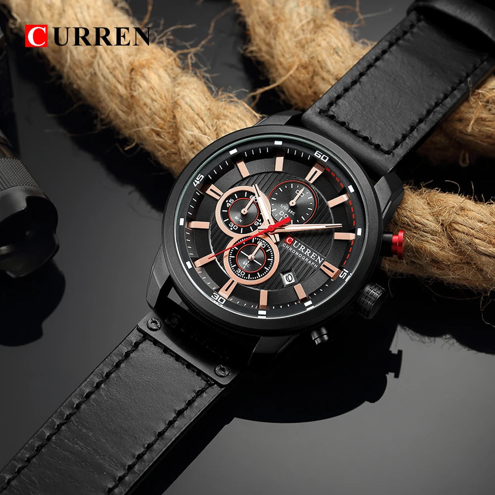 Fashion Date Quartz Watch | Luxury Chronograph for Men ⌚