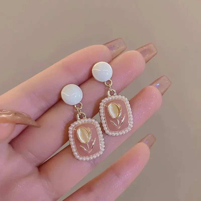 Shop All I Want Color 6 SHOP ALL I WANT Orange-White Glaze Earrings 🔶💎 #KoreanFashion