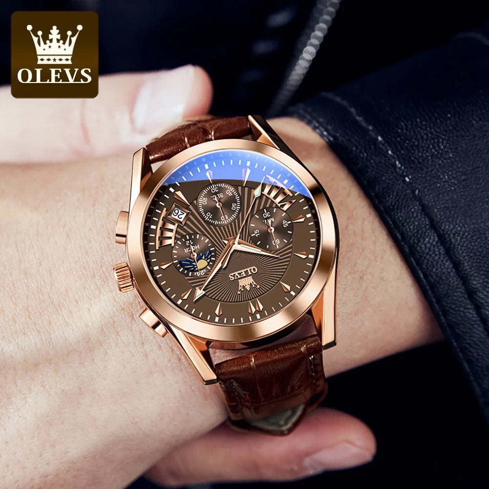 Luxury Brand Men's Watch – High-Quality Waterproof Quartz Watch with Fashion Leather Strap ⌚✨