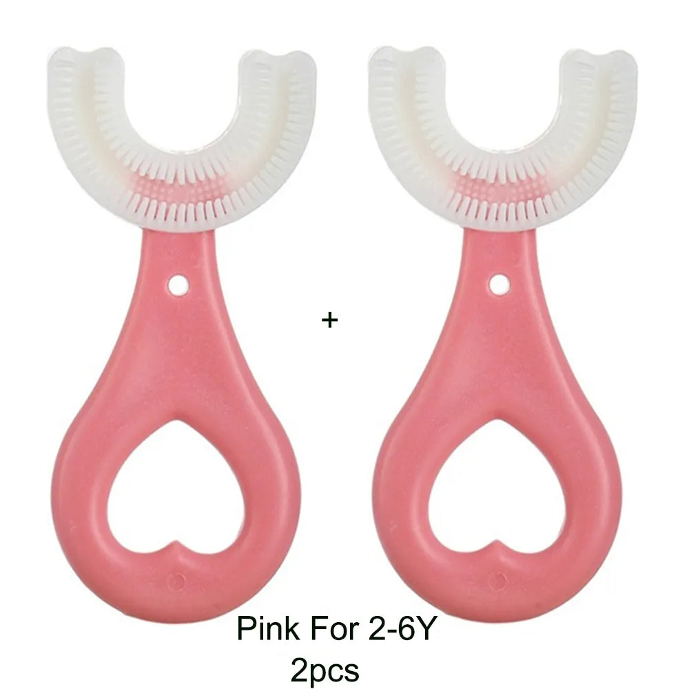 Shop All I Want Pink S 2pcs SHOP ALL I WANT 360 Degree U-shaped Child Toothbrush