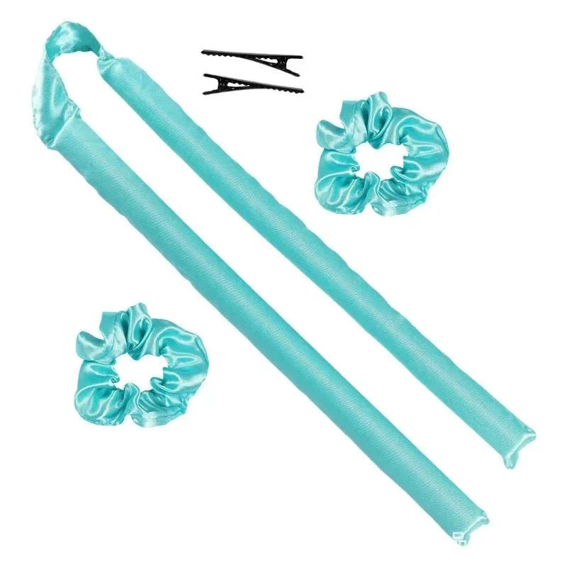 Shop All I Want Blue 2 / CHINA Shop All I Want 💤 Heatless Silk Curling Rod – Soft Ribbon Hair Rollers, No-Heat Sleeping Curls, Lazy Styling Tool