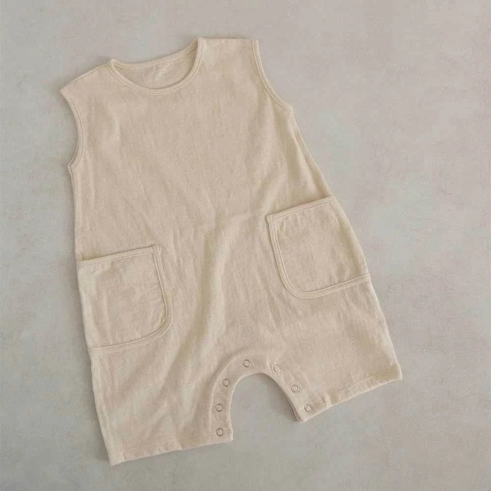 Shop All I Want Creamy-white / 6-12months(73) Shop All I Want 🌿 Summer-Ready: Soft Cotton Jumpsuit for Baby Boys & Girls!