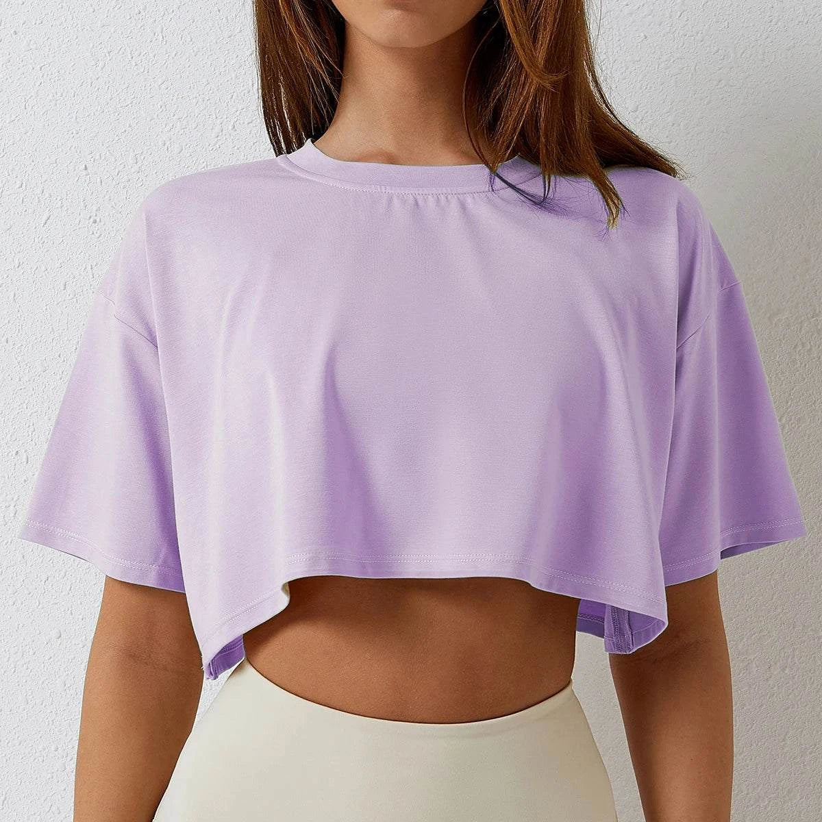 Shop All I Want Lavender / M SHOP ALL I WANT Yoga Fitness Crop Top