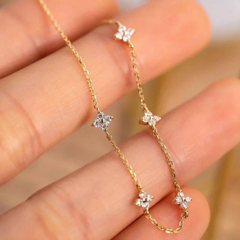 Shop All I Want SHOP ALL I WANT Gold-Plated Zircon Flower Bracelet 💎🌸