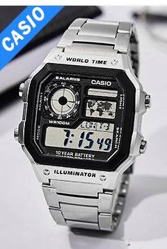 Silver LED Digital Watch | Luxury Waterproof Quartz for Men ⌚