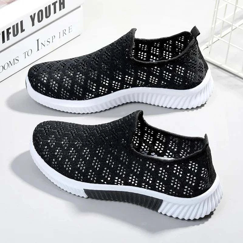 Shop All I Want black / 36 SHOP ALL I WANT Trendy Mesh Sports Sneakers -Venice breathable flats 🏖️