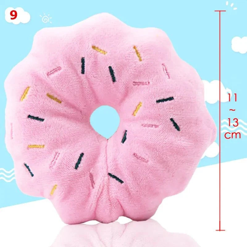 Shop All I Want Pink Donut Shop All I Want SqueakJoy Pet Plush Toy 🍎🐾