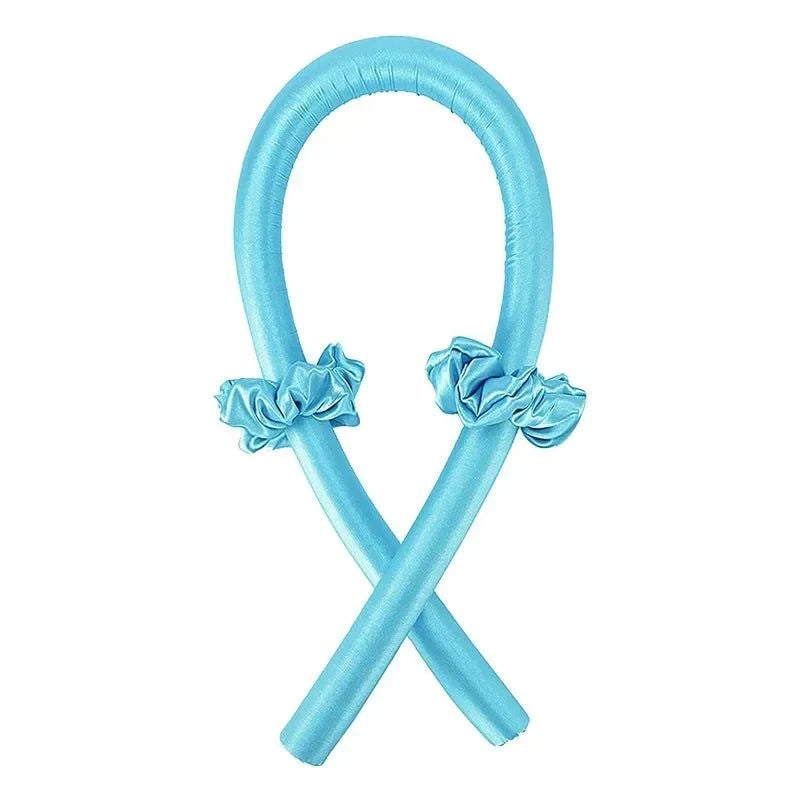 Shop All I Want Blue no Clip / CHINA Shop All I Want 💤 Heatless Silk Curling Rod – Soft Ribbon Hair Rollers, No-Heat Sleeping Curls, Lazy Styling Tool