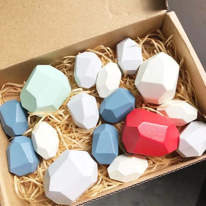 Shop All I Want Light Color 16pcs SHOP ALL I WANT Montessori Wooden Building Block