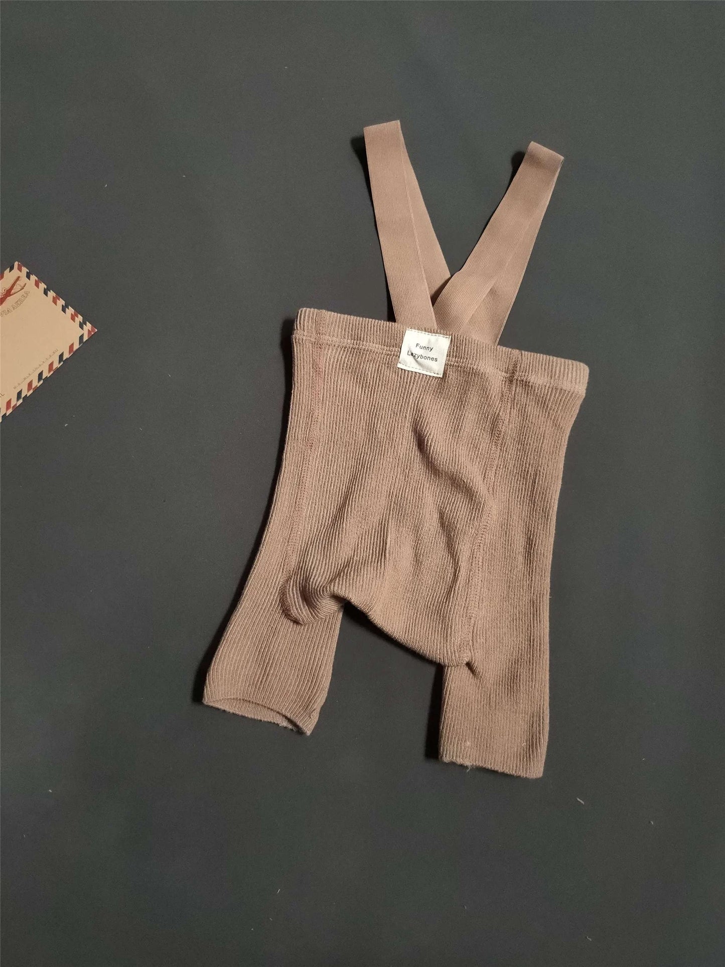 Shop All I Want Khaki / 6M S Shop All I Want 👶 Baby Suspender Shorts – High Waist, Spanish Style, Tight-Fitting, Trendy Leggings for Cute Outfits 🌟