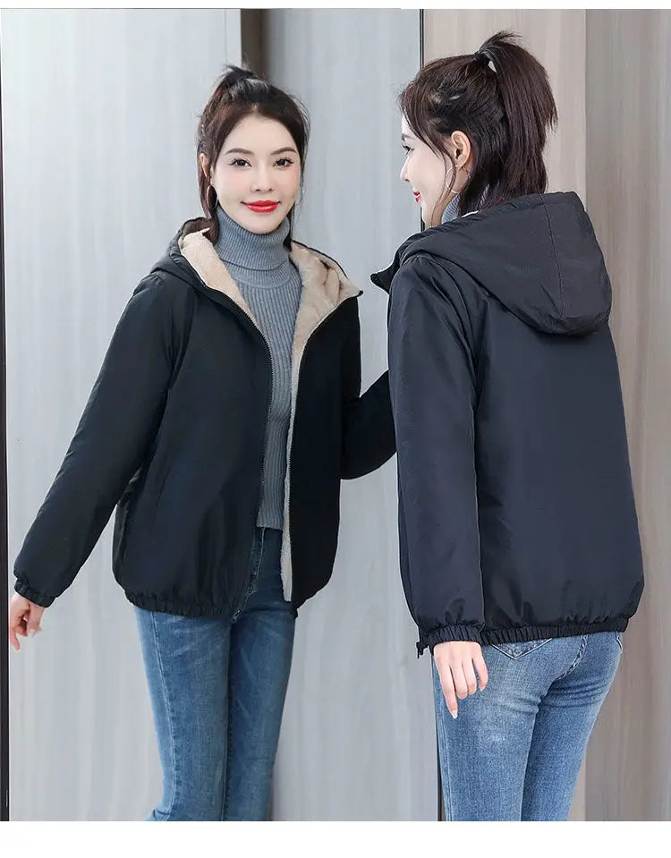 Women’s Fleece Coat: Warm Hooded Windbreaker for Winter! ❄️🧥