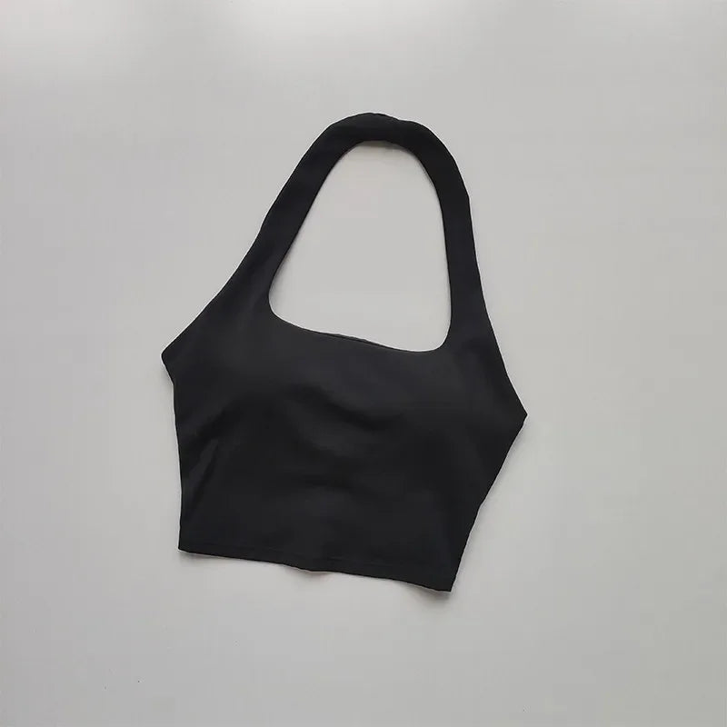 Shop All I Want Black / M SHOP ALL I WANT Backless Fitness Sports Bra