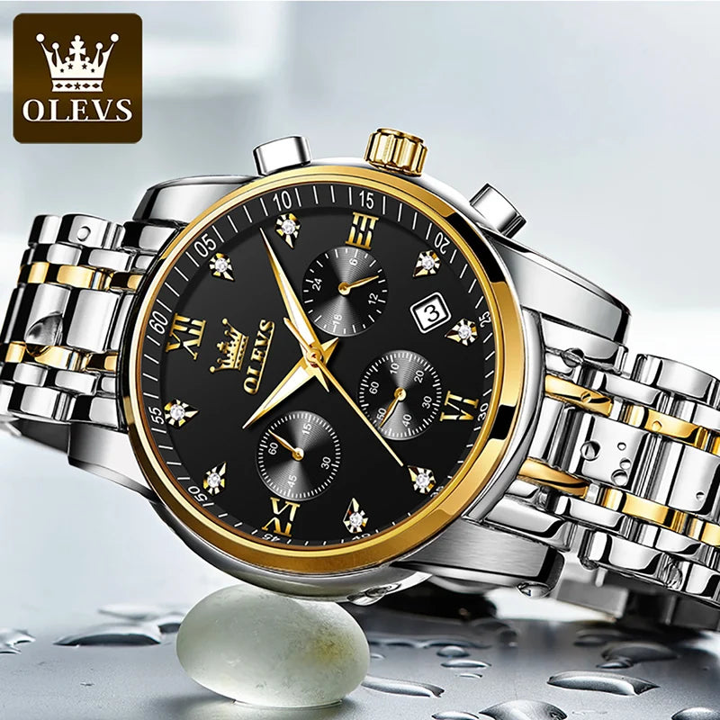 Top Brand Luxury Chronograph, Luminous Quartz Watch, Waterproof Stainless Steel Wristwatch ⌚💼