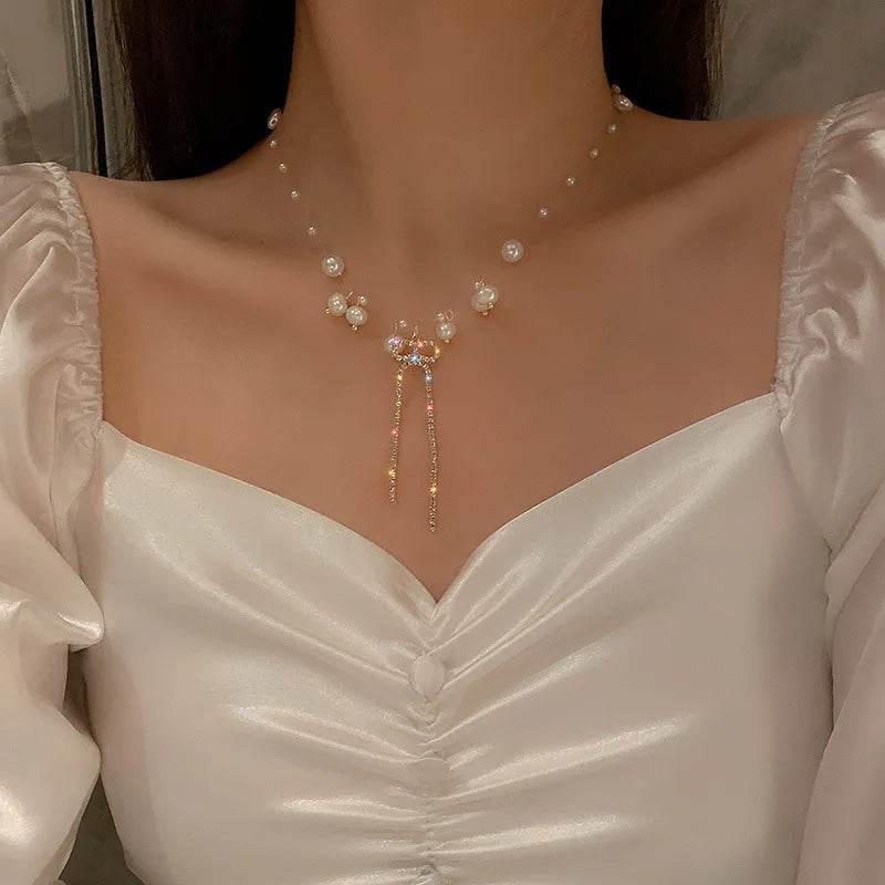 Shop All I Want XL139 SHOP ALL I WANT Kpop Pearl Choker Necklace 🌟📿