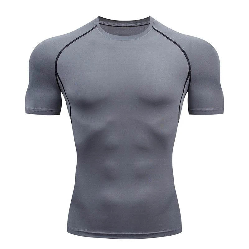 Shop All I Want 1507-Gray / L Fit ( 61-70 Kg ) Shop All I Want 🏃‍♂️ Men’s Running Compression T-Shirt – Short Sleeve, Gym Fitness, Athletic Top for Jogging & Tracksuits 🌟