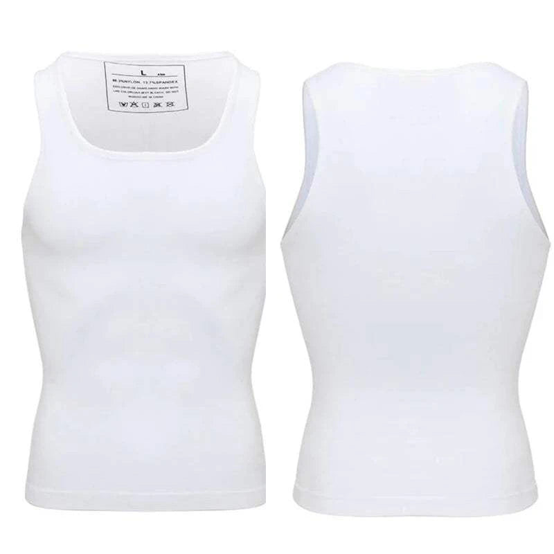 Shop All I Want WHITE / XL / CHINA Shop All I Want 💪 Men’s Compression Shirt – Slimming Body Shaper Vest, Tummy Control Workout Tank Top, Abs Corset Undershirt 🌟