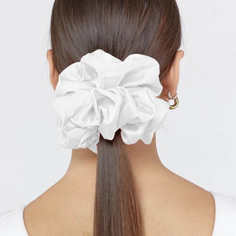 Shop All I Want White / One Size SHOP ALL I WANT Oversized Satin Scrunchies 🎀💁