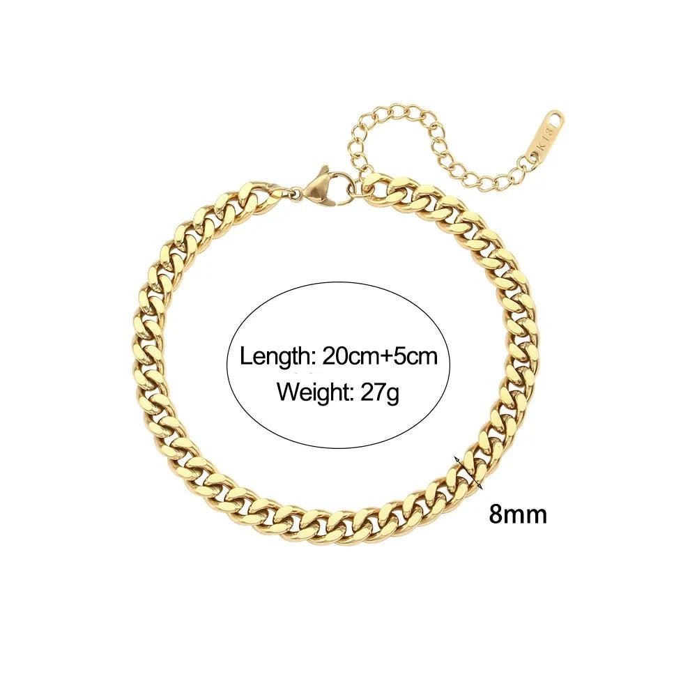 Shop All I Want Men Bracelet 8mm SHOP ALL I WANT Minimalist Gold Men Bracelet