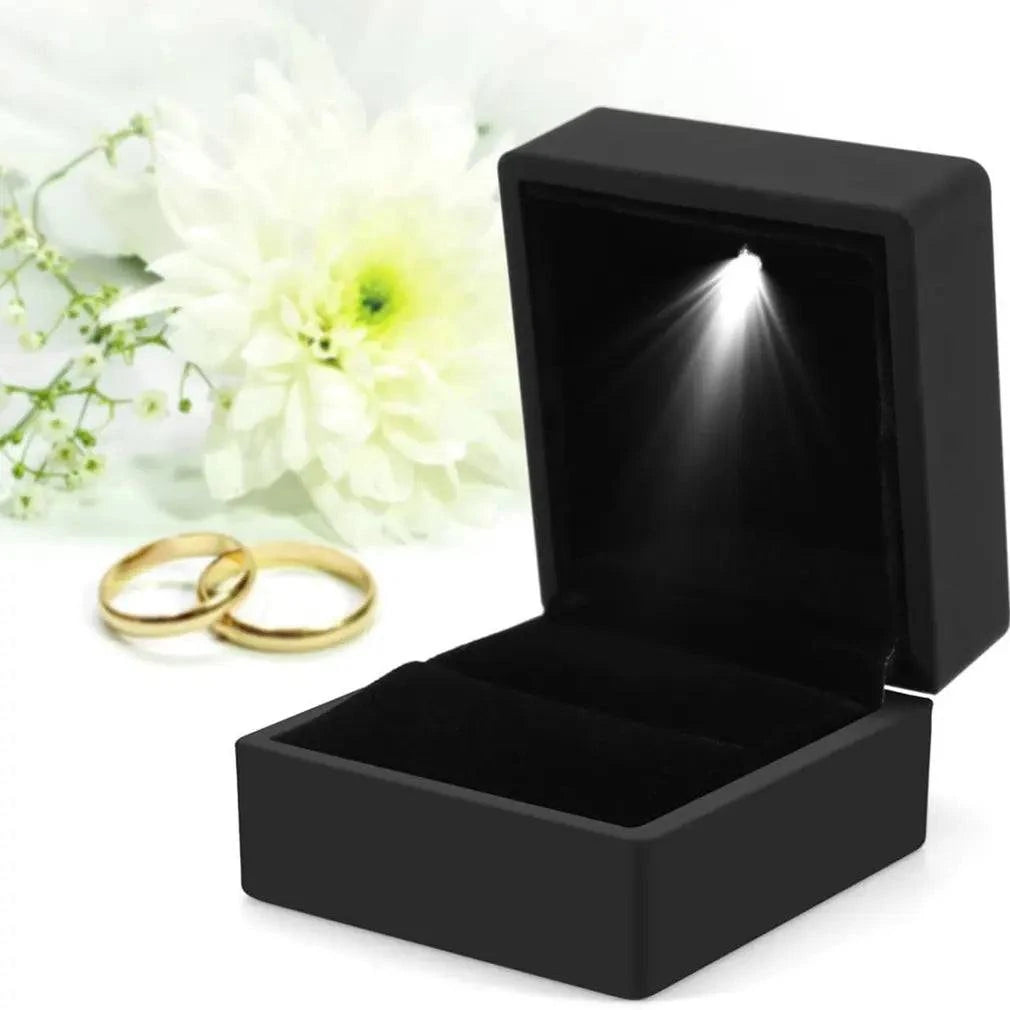 Shop All I Want Shop All I Want 💍 2024 LED Ring Box – Elegant Jewelry Organizer for Wedding & Diamond Rings 🎇