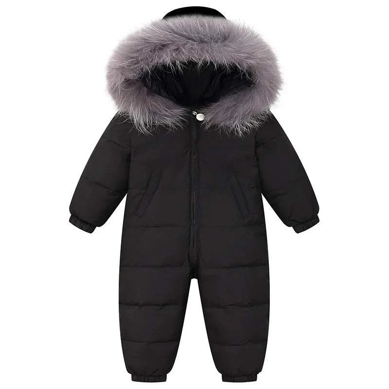 Shop All I Want Shop All I Want ❄️ RAISE Winter Baby Down Jumpsuit – Real Raccoon Fur Hood, Snowsuit for Toddler Boys & Girls, Infant Overalls 🌟