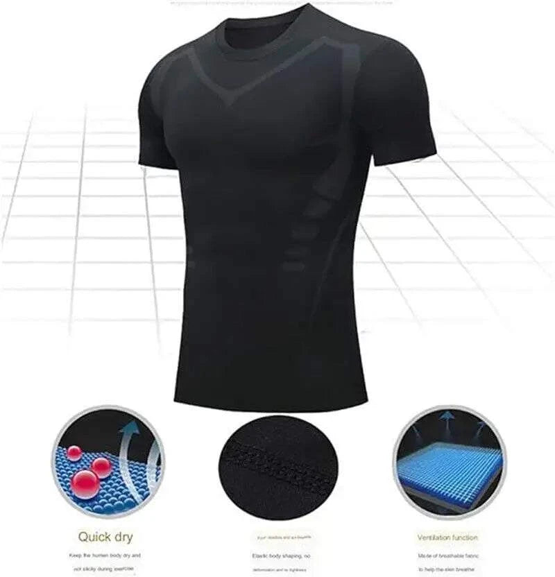 Shop All I Want Shop All I Want 💪 Men’s Ionic Shaping Vest – Ice-Silk Slimming, Compression Tank Top, Tummy Control & Quick-Dry Fitness Shirt 🌟