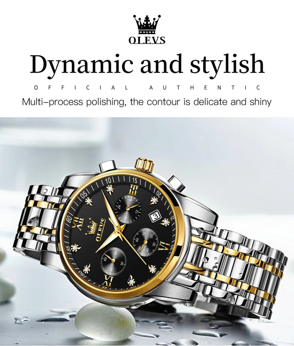 Top Brand Luxury Chronograph, Luminous Quartz Watch, Waterproof Stainless Steel Wristwatch ⌚💼