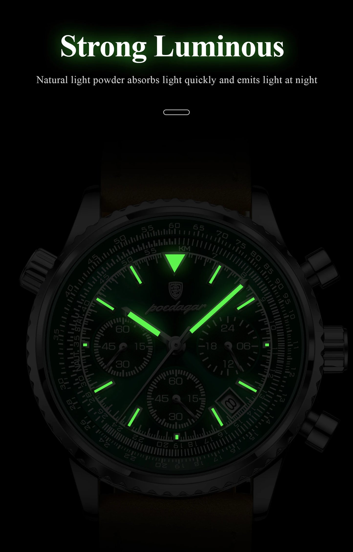 Luxury Men’s Watch – Quartz Waterproof Chronograph, Luminous Date Leather Military Sports Watch ⌚🌟