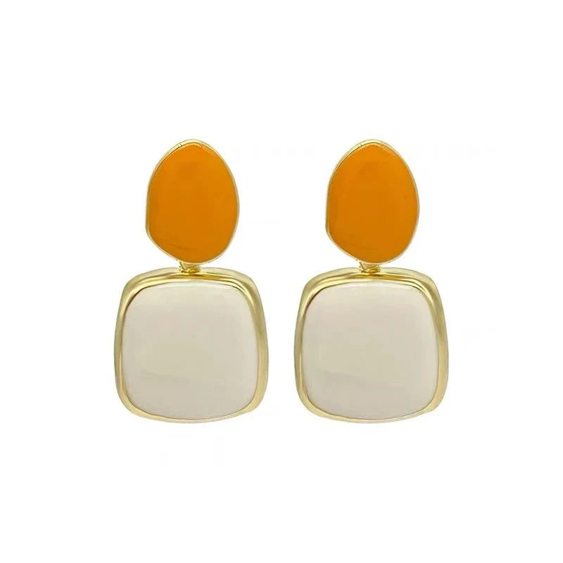 Shop All I Want SHOP ALL I WANT Orange-White Glaze Earrings 🔶💎 #KoreanFashion