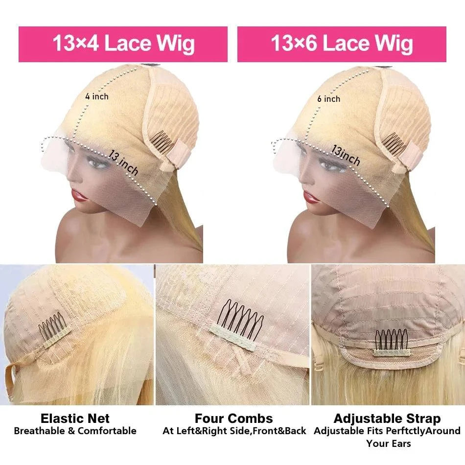 Shop All I Want SHOP ALL I WANT 🌟 613 Blonde Lace Front Wig – 13x6 HD Frontal, 13x4 Straight Brazilian Remy Hair for Women 💁‍♀️