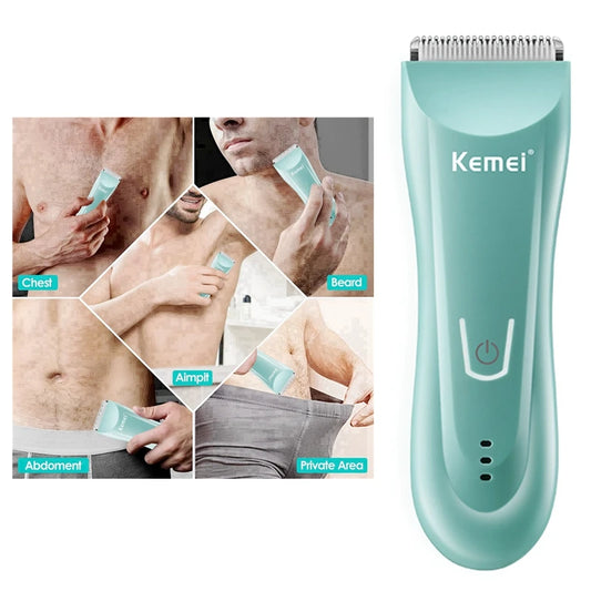 Kemei Wet & Dry Groin Body Trimmer for Men – Rechargeable Face, Beard & Hair Clipper, Electric Shaver & Groomer ⚡🧔