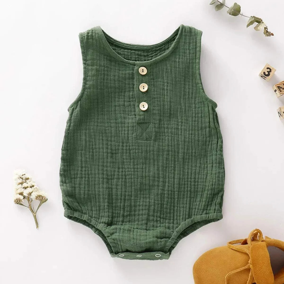 Shop All I Want green / 0-3months Shop All I Want 🌼 Light & Breezy: Perfect Summer Romper for Babies!