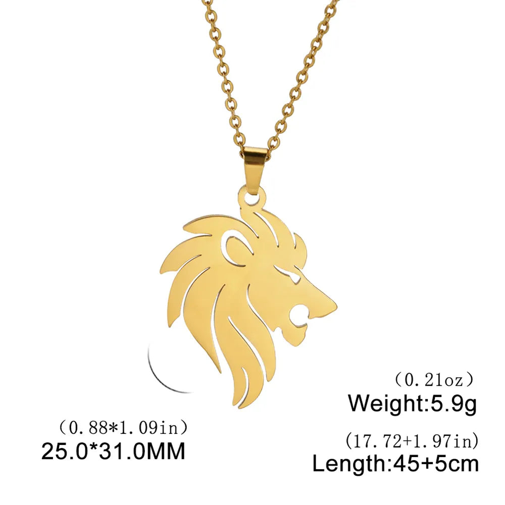 Shop All I Want Gold Lion H SHOP ALL I WANT Inner Strength Steel Lion Necklace 🦁🌟