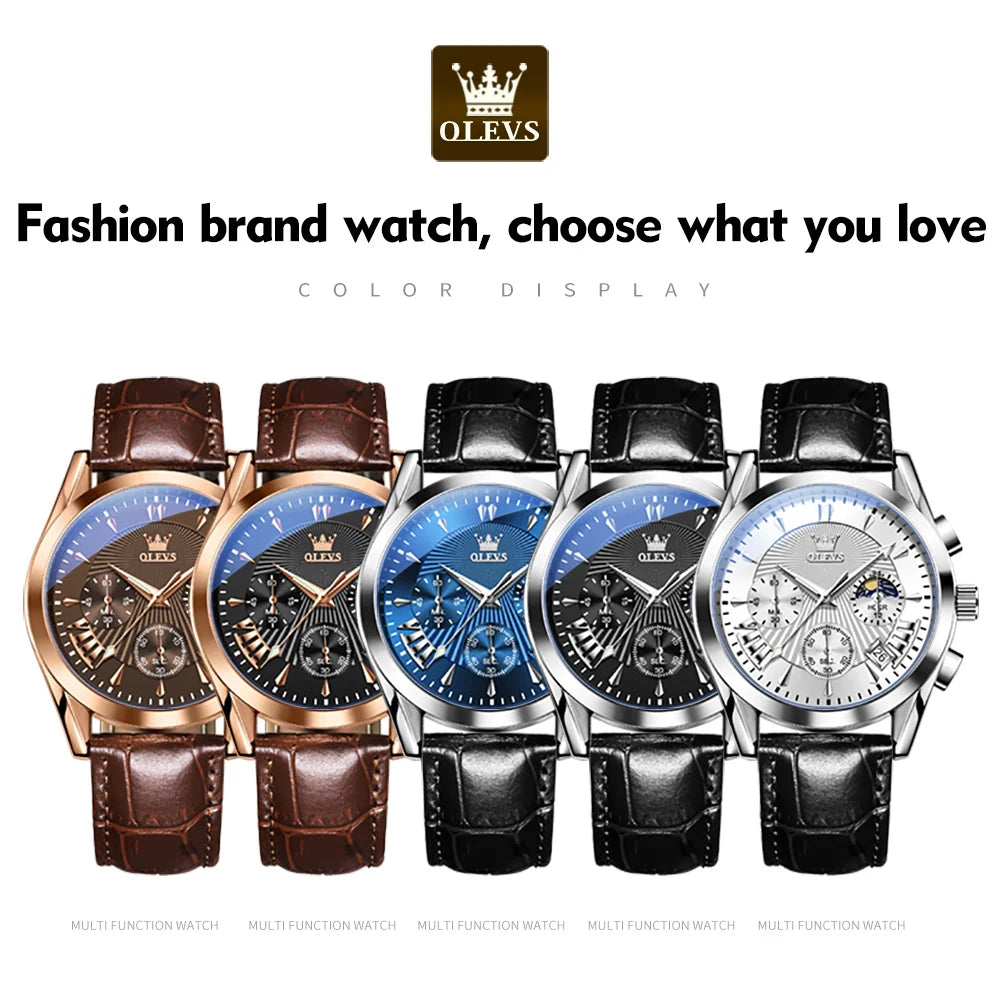 Luxury Brand Men's Watch – High-Quality Waterproof Quartz Watch with Fashion Leather Strap ⌚✨