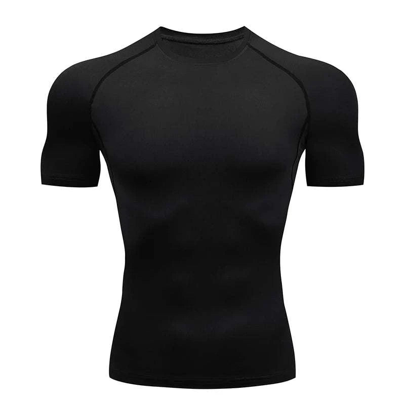 Shop All I Want 1507-Black / L Fit ( 61-70 Kg ) Shop All I Want 🏃‍♂️ Men’s Running Compression T-Shirt – Short Sleeve, Gym Fitness, Athletic Top for Jogging & Tracksuits 🌟