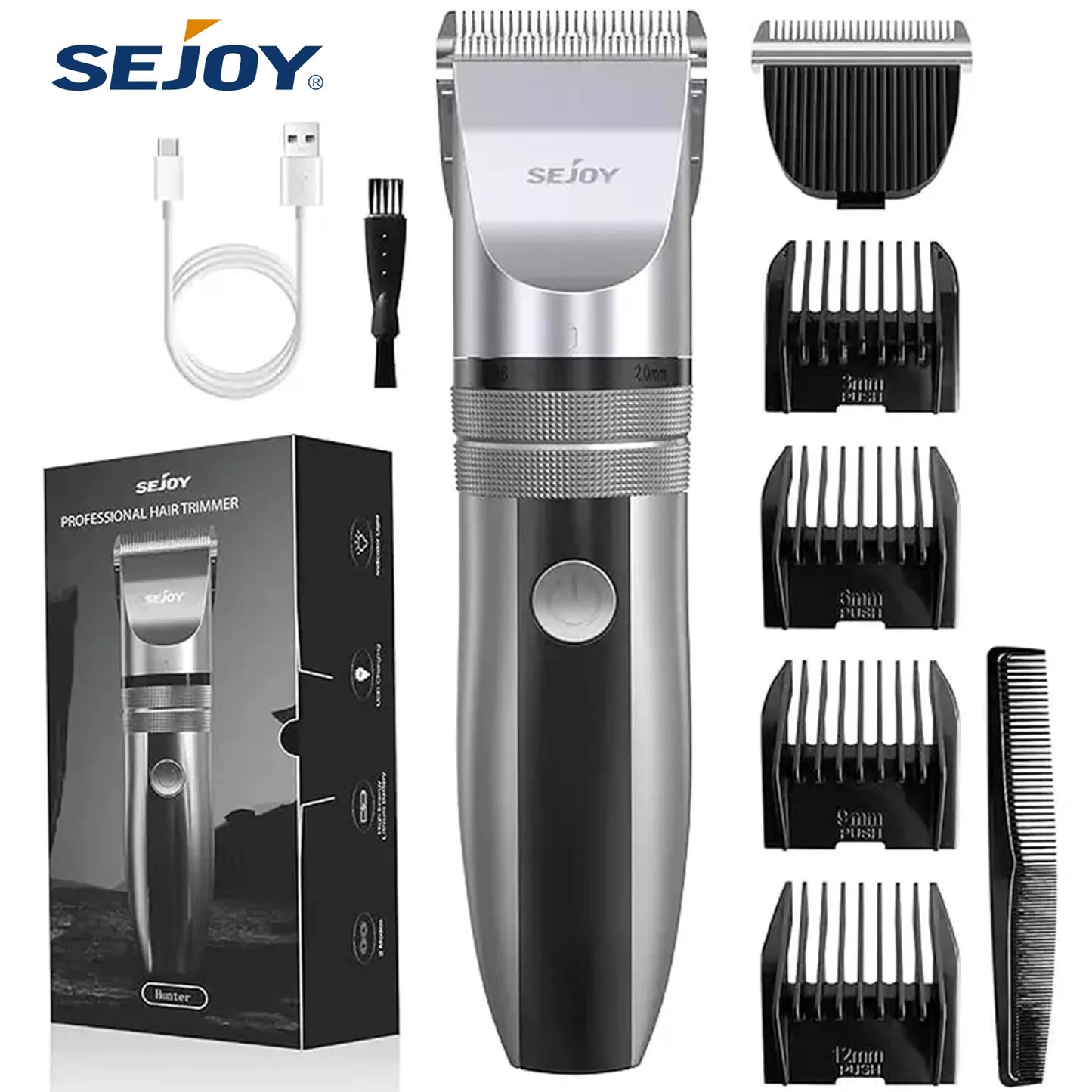 Hair Clippers for Men – Professional Cordless Barber Clippers for Hair Cutting & Grooming, Rechargeable Beard Trimmer ✂️⚡