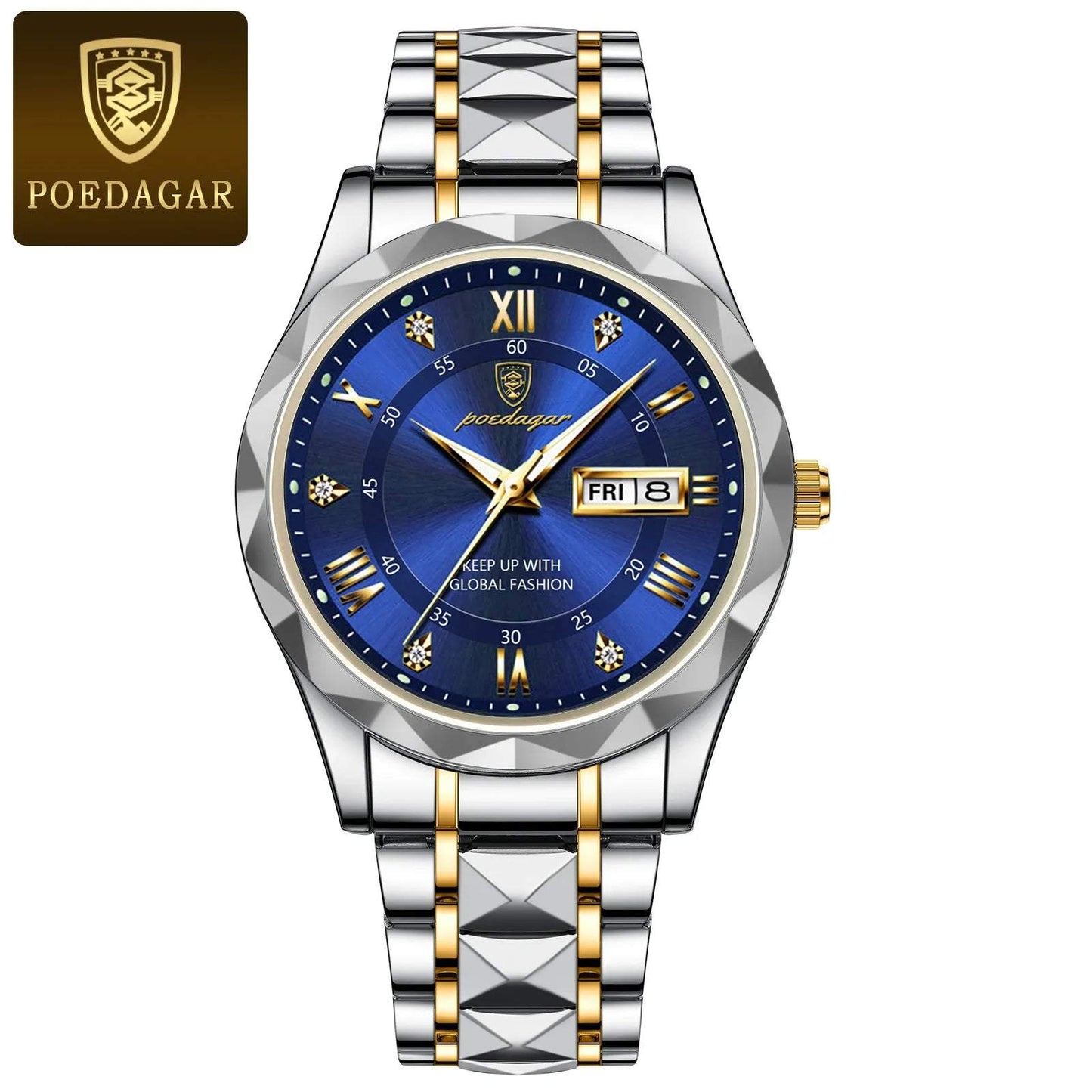 Shop All I Want Gold Blue S SHOP ALL I WANT Luxury Waterproof Men's Watch ⌚🌟