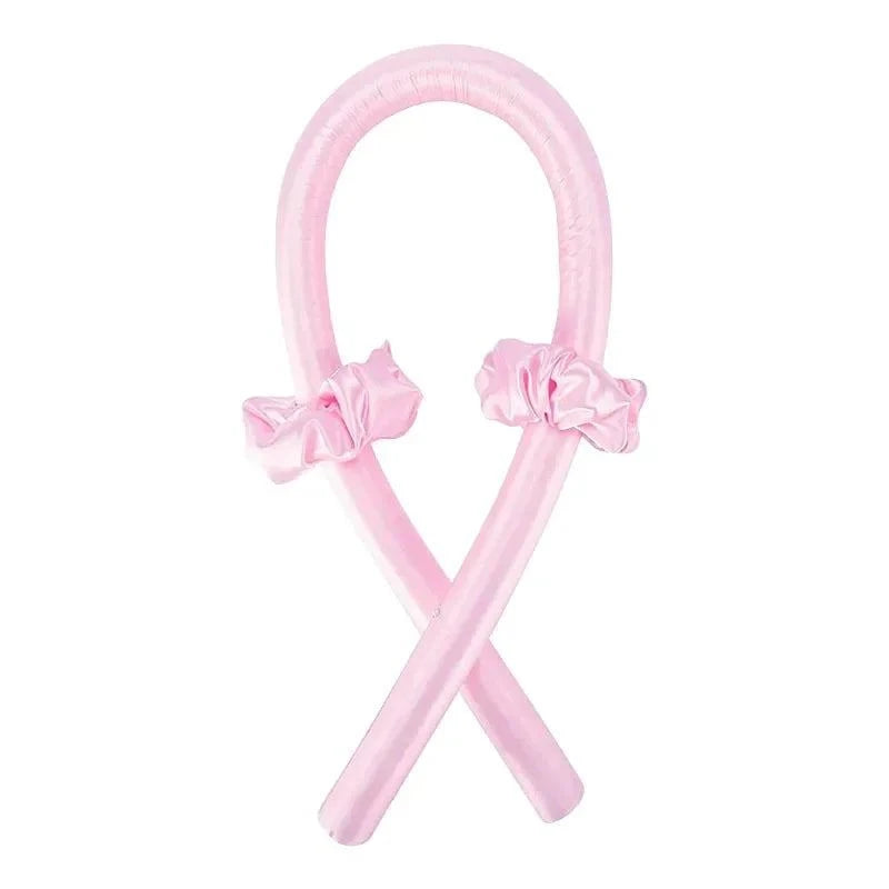 Shop All I Want Pink no Clip / CHINA Shop All I Want 💤 Heatless Silk Curling Rod – Soft Ribbon Hair Rollers, No-Heat Sleeping Curls, Lazy Styling Tool