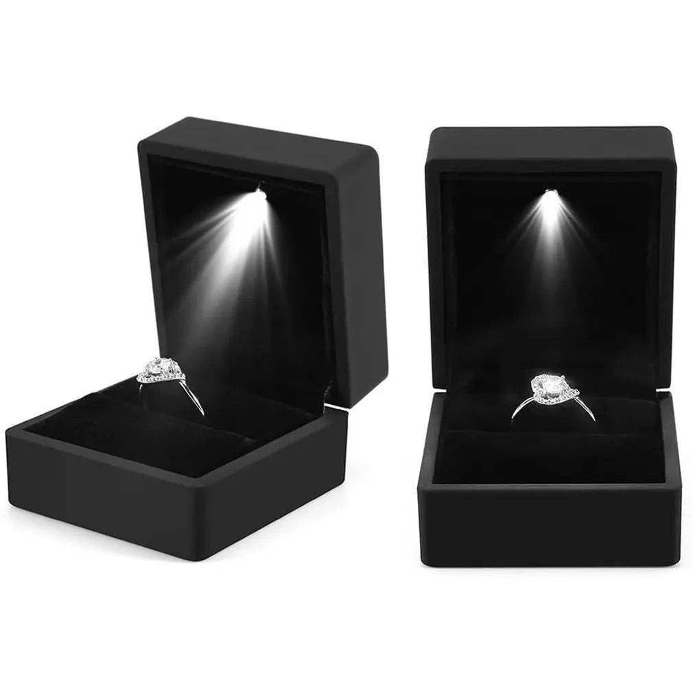 Shop All I Want Shop All I Want 💍 2024 LED Ring Box – Elegant Jewelry Organizer for Wedding & Diamond Rings 🎇