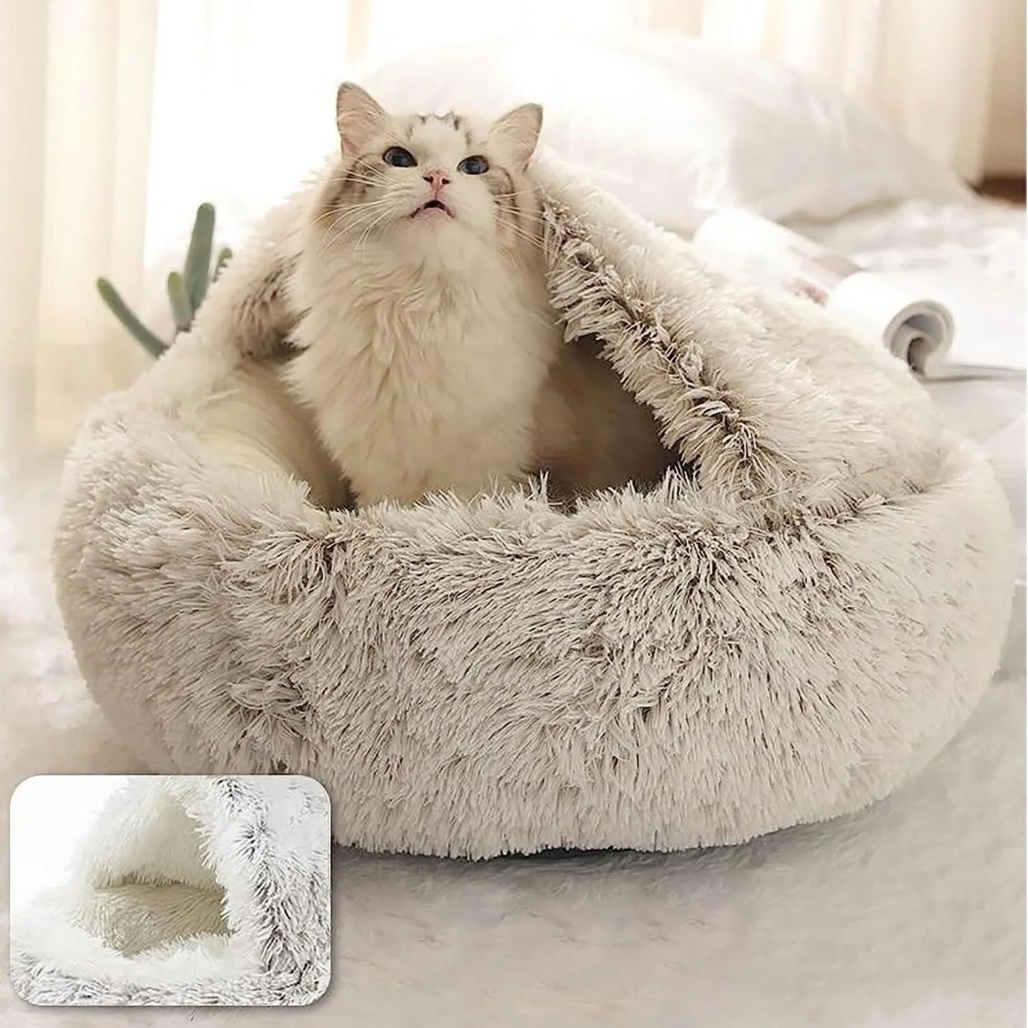 Soft Plush Round Cat or Dog Bed - Shop All I Want