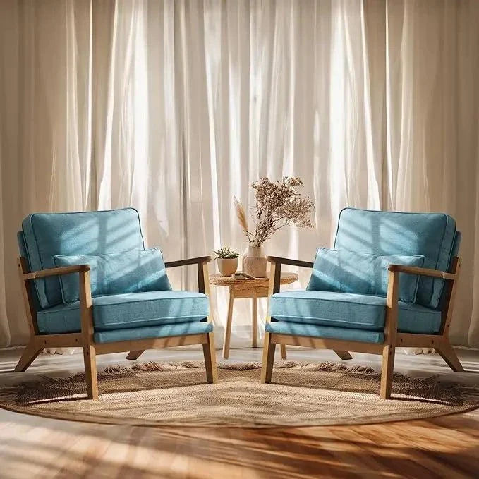 Shop All I Want Armrests Accent Chair Set of 2, Upholstered with Pillow, Comfy FarmhouEnhance your living room with this set of 2 armrests accent chairs. Upholstered with soft fabric and featuring comfy pillows, these chairs bring a touch of modern stShop All I WantShop All I WantPillow, Comfy Farmhouse Chairs 🪑