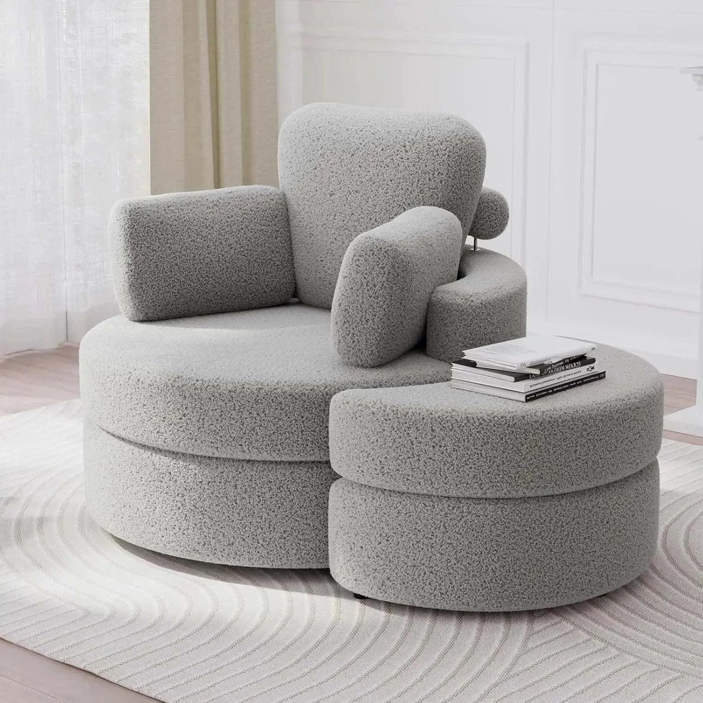 Cozy Round Reading Swivel Accent Chair – With Ottoman & Pillow 🛋️Elevate your living space with the Cozy Round Reading Swivel Accent Chair – With Ottoman &amp; Pillow 🛋️ Designed for both comfort and style, this chair features a Shop All I WantShop All I WantCorduroy Swivel Accent Chair –