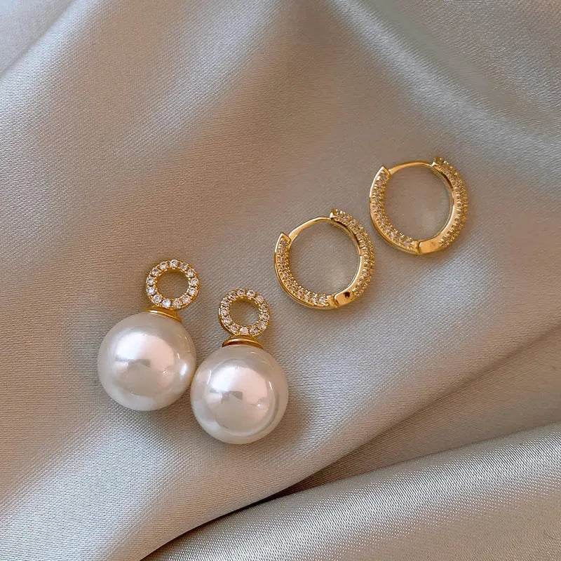 Shop All I Want SHOP ALL I WANT Pearl & Zircon Earrings 🌟💎👂