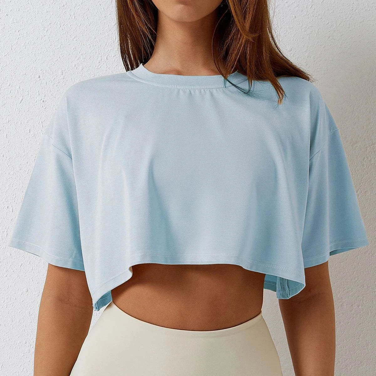 Shop All I Want SKY BLUE / M SHOP ALL I WANT Yoga Fitness Crop Top